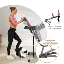 CAROMA Laufband Faltbar, 1-14km/h, 3.25 PS Motor, Mit Apps, LCD Display, Steigung Bis 5%, Bis 110kg, Grau -Globbervi Verkaufe 005be74657aa9f94d93f1ab7b803240e