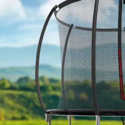 Hop-Sport Trampolin Outdoor - Ø 430 Cm - Safety Gartentrampolin Set Mit Innovativen, Gebogenen Netzstangen, Sicherheitsnetz, Leiter Und Vielen Extras – INTERTEK , Schwarz-grau -Globbervi Verkaufe 01afa08babfada7f2e1a1101030b254f