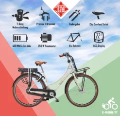 Telefunken E-Bike Elektrofahrrad Alu 28 Zoll Mit 7-Gang Shimano Nabenschaltung, Pedelec Citybike Leicht, 250W Und 13Ah, 36V Li-Ion Akku, RT540 Multitalent, Creme -Globbervi Verkaufe 01bb50a1bfd9992243aadc2f4c475659