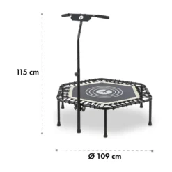 Klarfit Jumpanatic Fitness-Trampolin Indoor-Trampolin Garten-Trampolin (extra Große 84 Cm Sprungfläche, 109-134 Cm Einstellbare Griffhöhe 6-stufig, 120 Kg Max. Nutzergewicht) Weiß -Globbervi Verkaufe 0430c587fcddc3ae2008f593cf8b8ebc