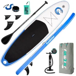 Funwater Stand Up Paddle Board 335x82x15cm Surfboard SUP Paddelboard Smiley Aufblasbar Blau