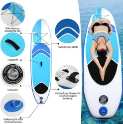 UISEBRT Stand Up Paddle Board Aufblasbare SUP Board Set Max Ladegewicht Bis Ca. 115 Kg ( 305x75x15cm ) -Globbervi Verkaufe 05095e33d063fbf8f9312e2e06f93f07