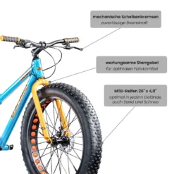 Galano Fatman 4.0 Fatbike 26 Zoll Für Herren Und Damen Ab 155 Cm Fahrrad Mountainbike Hardtail 7 Gang MTB -Globbervi Verkaufe 055efca03e391a40bd4243c712432796