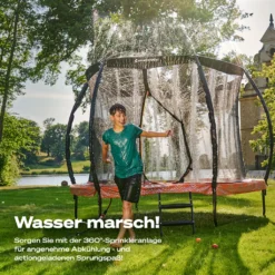 SPORTSTECH HTX500 Trampolin Outdoor Ø 244/305 Cm | Kindertrampoline Garten | Bis 100/120 Kg + Sicherheitsnetz | Outdoor Spielzeug Mit Cooler Sprungmatte & Wassersprinkler | Komplettset Für Draußen - SP_HTX500_8ft_244 -Globbervi Verkaufe 058baf3f9a6a868beace3e9d17b86695