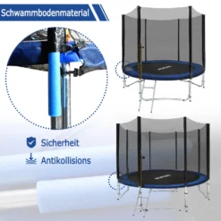 LZQ Ø366cm/12FT Kindertrampolin Gartentrampolin Komplettset Mit Sicherheitsnetz, Leiter, Randabdeckung & Zubehör, Rheinland Getestet -Globbervi Verkaufe 063eec236e692090d7b6a5f0975e8837