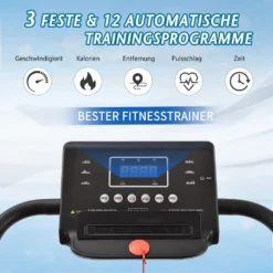 Merax Laufband Klappbar Elektrisch Laufbänder 1,5 PS Leiser Elektromotor 12 Km/h Mit LED Display, 12 Programme Und Pad-/Handyhalter, Max. Benutzergewicht 100kg, Schwarz -Globbervi Verkaufe 06a7d9befe93b0c76c831307aed82a96