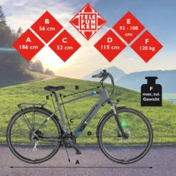 Telefunken XC941 Trekking Herren E-Bike, 24 Gang Shimano Kettenschaltung, Granit -Globbervi Verkaufe 08a4e93197914d27c5dd644be97fefc3