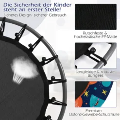 COSTWAY φ92 Cm Kindertrampolin, Minitrampolin Für Kinder Mit LED-Beleuchtung, Gepolsterter Sicherheitsgriff, Rundes Sprungtuch & Schutzhülle, Bis 25 Kg Belastbar, Ideal Für Kinder Von 3 - 6 Jahren -Globbervi Verkaufe 0ab8f410f46487d050c1f1d145b50116