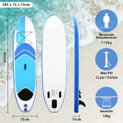 UISEBRT Stand Up Paddle Board Aufblasbare SUP Board Set Max Ladegewicht Bis Ca. 115 Kg ( 305x75x15cm ) -Globbervi Verkaufe 0ba89d53c1fca6ab60592074ad45b11c