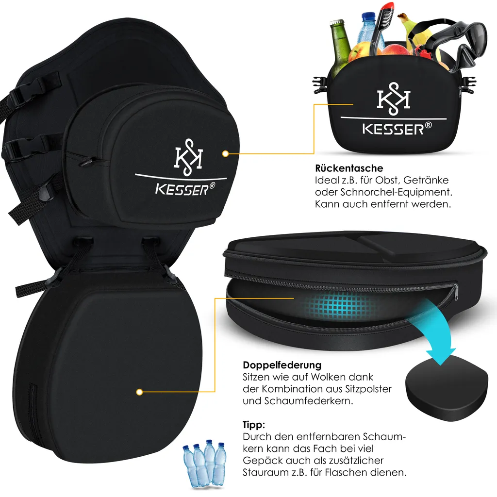 KESSER® Kajak-Sitz Premium Für SUP Board Stand Up Paddle Surfboard Sitz - Inkl. Mit Tasche - SUP Paddling Paddelboards Gepolsterte Sitz 32x38cm, Rückenlehne 51x45cm Schnell Und Einfach Montiert , Farbe:Blau / Schwarz 9 KESSER® Kajak-Sitz Premium Für SUP Board Stand Up Paddle Surfboard Sitz - Inkl. Mit Tasche - SUP Paddling Paddelboards Gepolsterte Sitz 32x38cm, Rückenlehne 51x45cm Schnell Und Einfach Montiert , Farbe:Blau / Schwarz – Bild 9