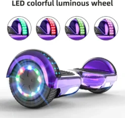 Hoverboard 6,5 LED Mit Bluetooth|die Tasche |LED| Leistungsstarkem 2*350W Motor Chrome Lila Flash Selbstausgleichender Elektroroller Mit Blinkt Elektroscooter Skateboard Segway Neues Modell Spielzeug Und Geschenk Für Kinder -Globbervi Verkaufe 0cadf3e74ece27865db3e88db73217e6