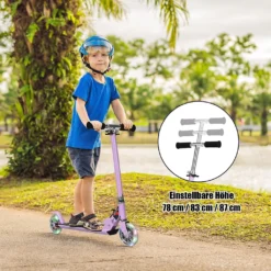 COSTWAY Scooter Höhenverstellbar, Kinder Roller Klappbar, Kickroller Mit 2 Blinkenden Räder, Tretroller, Kinderroller, Cityroller Für Kinder Ab 4 Jahre, 70 Kg Tragkraft -Globbervi Verkaufe 0cfe6f655e91039090825e89c0768c3b