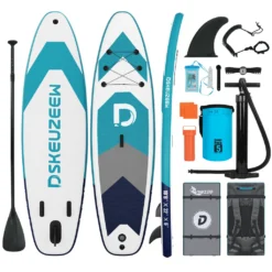 Stand Up Paddling Board Aufblasbar - Dskeuzeew SUP Paddle Board Set Tragfähigkeit 150KG, 320 X 80 X 15 Cm, Blau