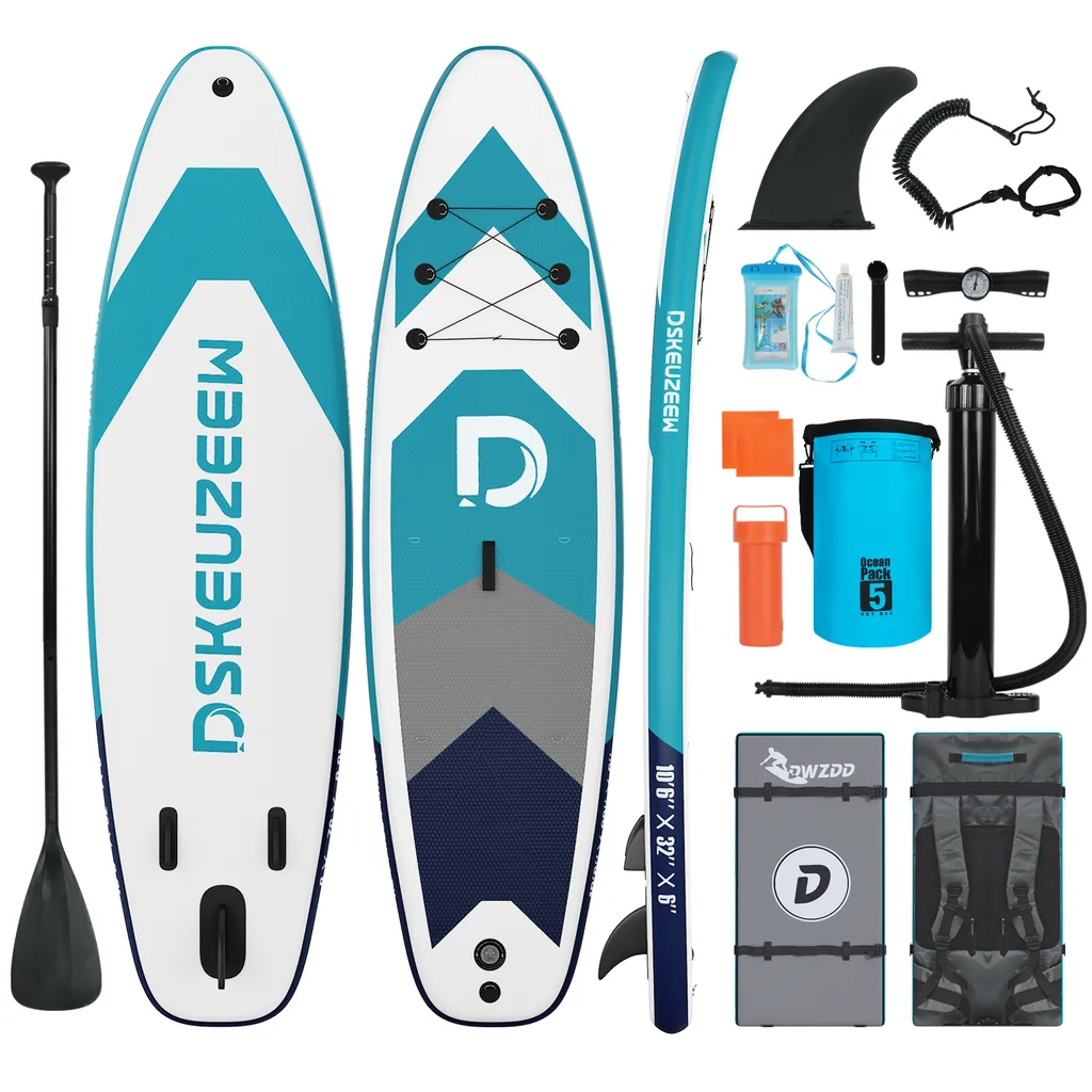 Stand Up Paddling Board Aufblasbar - Dskeuzeew SUP Paddle Board Set Tragfähigkeit 150KG, 320 X 80 X 15 Cm, Blau 1 Stand Up Paddling Board Aufblasbar - Dskeuzeew SUP Paddle Board Set Tragfähigkeit 150KG, 320 X 80 X 15 Cm, Blau