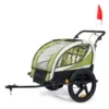 SAMAX 360° Drehbarer Fahrradanhänger 2in1 Jogger - In Grün - Black Frame