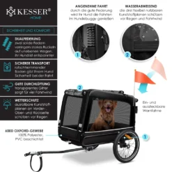 KESSER® Hundeanhänger Boxer 3-in-1 Hundebuggy & Jogger Fahrradanhänger Groß Ca. 240 Liter Volumen, Gefedert, Material: 600D Oxford Canvas, SmartSpace Concept, Maximale Belastbarkeit: 40 Kg, Farbe:Schwarz -Globbervi Verkaufe 0e3f7f1d2c85c3b217f897f5f8284548