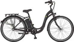 PROPHETE GENIESSER City E-Bike 28" BLAUPUNKT Frontmotor 30 NM 250 Watt BLAUPUNKT Side- Clickakku 36 Volt 6,6 Ah 238 Wh 3 Gang Nabenschaltung Alu V-Bremsen Rücktrittbremse RH 46 Cm BLAUPUNKT LED Display