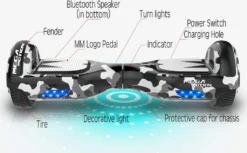 6,5 Zoll Hoverboard Mit Hoverkart Go-kart，Elektro Scooter Skateboarding Self Balance Scooter Musik Lautsprecher+ Bluetooth Blau+Hoverseat Camouflage -Globbervi Verkaufe 0fae7d08acea147ba5ae9f0f7f0f1c39