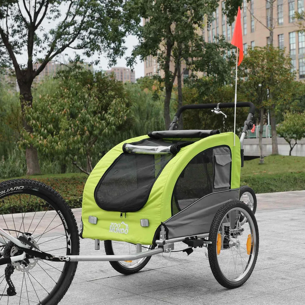 Zoomundo 3in1 Hundeanhänger Fahrradanhänger Hundejogger Für Hunde - LUCKY In Grün 3 Zoomundo 3in1 Hundeanhänger Fahrradanhänger Hundejogger Für Hunde - LUCKY In Grün – Bild 3
