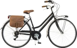 Via Veneto By Canellini Fahrrad Citybike Frau Stahl Mit Seitentaschen - Schwarz 46