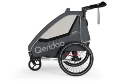 Qeridoo QUPA 1 Kinderfahrradanhänger, Farbe:grey -Globbervi Verkaufe 11b879ef08822dd1f8a3ba28e58b9316