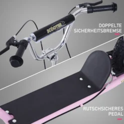 HOMCOM Kinderroller Mit Luftreifen Kickscooter Scooter Tretroller Cityroller Für Kinder Kickboard 16 Zoll Ab 5 Jahre Höhenverstellbar Rosa 143 X 58 X 92-100 Cm -Globbervi Verkaufe 11c905954fa42b30368162a6caacd58c