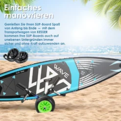 KESSER® Surfwagen Surfboard Transportwagen Für SUP-Board Stand Up Paddle Board Transport Kajakwagen - Klappbar Gepolstert - 10 Zoll PolyurethanReifen Alu - Inkl. 2 Sicherungsgurte, Farbe:Silber / Schwarz, Größe:Einzel 12 KESSER® Surfwagen Surfboard Transportwagen Für SUP-Board Stand Up Paddle Board Transport Kajakwagen - Klappbar Gepolstert - 10 Zoll PolyurethanReifen Alu - Inkl. 2 Sicherungsgurte, Farbe:Silber / Schwarz, Größe:Einzel -Globbervi Verkaufe 12b55ce643167caebce70df9de3d696f