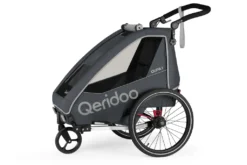 Qeridoo QUPA 1 Kinderfahrradanhänger, Farbe:grey