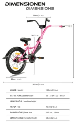 Prometheus Fahrradanhänger Kinder Trailerbike Fahrrad Tandemanhänger Nachläufer 18 Zoll Ab 5-10 Jahre Rosa Lila -Globbervi Verkaufe 13924f7bb90c9900af079512d889b49c