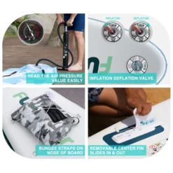 FunWater SUP Board Stand Up Paddle Board Surfboard Grün Aufblasbar Paddel Surfbrett Paddling -Globbervi Verkaufe 1416c3d97d59eed74e935d749e0eb715