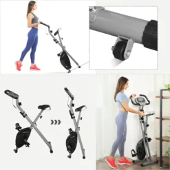 SONGMICS X Bike Heimtrainer Fitnessbike, Bis 100 Kg Fitnessfahrrad Mit Bodenmatte, 8 Magnetische Widerstandseinstellungen Zusammenklappbar Schwarz SXB11BK -Globbervi Verkaufe 1462ea3a54d640c8c9746717ccd03c17