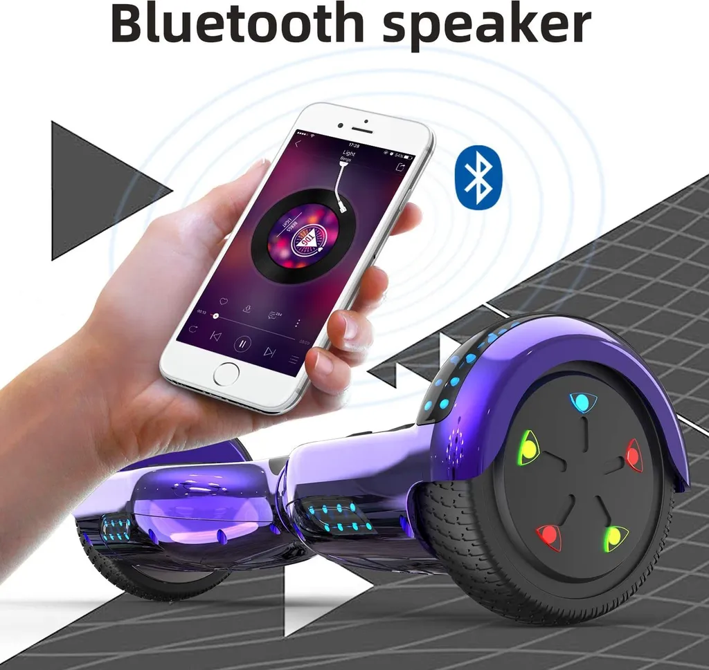 Markboard 6,5 Hoverboard Mit 350W*2 Motorbeleuchtung| RGB LED-Leuchten | Bluetooth-Lautsprecher, Selbstausgleichender Elektroroller Elektroroller Elektro Skateboard 4 Markboard 6,5 Hoverboard Mit 350W*2 Motorbeleuchtung| RGB LED-Leuchten | Bluetooth-Lautsprecher, Selbstausgleichender Elektroroller Elektroroller Elektro Skateboard – Bild 4