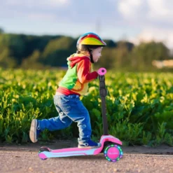 Yoleo Kinder Roller Ab 3 Jahre, Kinderscooter Mit LED Leuchtenden Räder, Dreiradscooter 4 Höhenverstellbare Für Jungen & Mädchen Im Alter Von 3-12 Jahren, Rosa -Globbervi Verkaufe 15c818e4806216edf4e0b7e77f323319