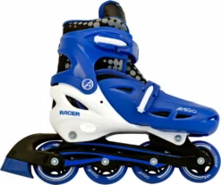 AMIGO Racer Inline Skates - Inline Für Kinder - Rollschuhe Mit Einstellbarer Größe - ABEC7 Rollen - Blau - Größe 30-33