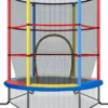 COSTWAY Ø140cm Gartentrampolin Mit Sicherheitsnetz, Trampolin Bis 45kg Belastbar, Indoor-/Outdoortrampolin Für Kinder Ab 3 Jahre