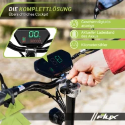 EFlux E-Scooter Street 20 - 500 W - 20 Km/h - E-Scooter Mit Straßenzulassung Klappbar - Keine Helmpflicht - 30 Km Reichweite - 36 Volt - 12 Ah Akku - Easy Fold Mechanismus - Mit Komfortablen Sitz Höhenverstellbar Und Abnehmbar - LED Scheinwerfer - EEC (COC) Zulassung Mit Versicherungskennzeichen Für Mofa Bis 25 Km/h - Scooter - Erwachsene - Elektroroller - Elektrischer Roller -Elektro - Roller - Elektroscooter - (Schwarz) -Globbervi Verkaufe 1759800a797fd2779f339740cae0ed92