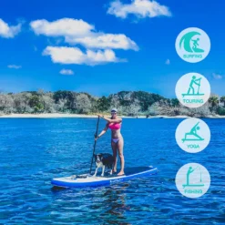 Funwater Stand Up Paddle Board 335x82x15cm Surfboard SUP Paddelboard Smiley Aufblasbar Blau -Globbervi Verkaufe 183dca7b995a9a6f558bd408ee249e7a