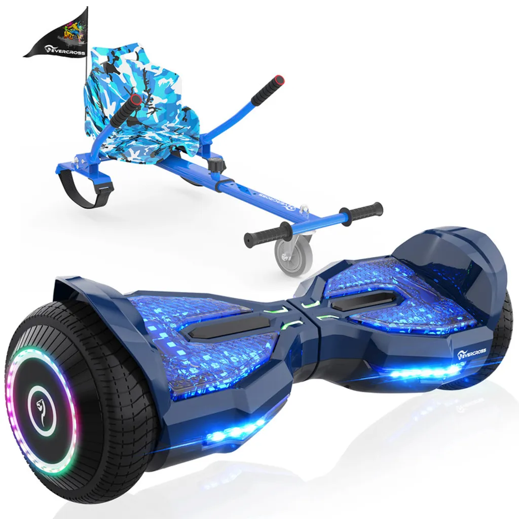 EVERCROSS 6,5 Zoll Hoverboards Mit Sitz, App-fähige Bluetooth Hoverboards, Go Kart Mit 3 Pedallichter, Selbstausgleichender Elektroroller Geburtstag Kinder Erwachsene 1 EVERCROSS 6,5 Zoll Hoverboards Mit Sitz, App-fähige Bluetooth Hoverboards, Go Kart Mit 3 Pedallichter, Selbstausgleichender Elektroroller Geburtstag Kinder Erwachsene