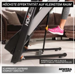 Miweba Sports Laufband Home Track HT1000F - Klappbar - Mit Steigung - 1-16km/h - Quick-Speed - Safety-Key - Tablethalterung - Bis 120 Kg - Fitnessgeräte - (Schwarz) -Globbervi Verkaufe 187126d51ebd829b3135f286010becbd