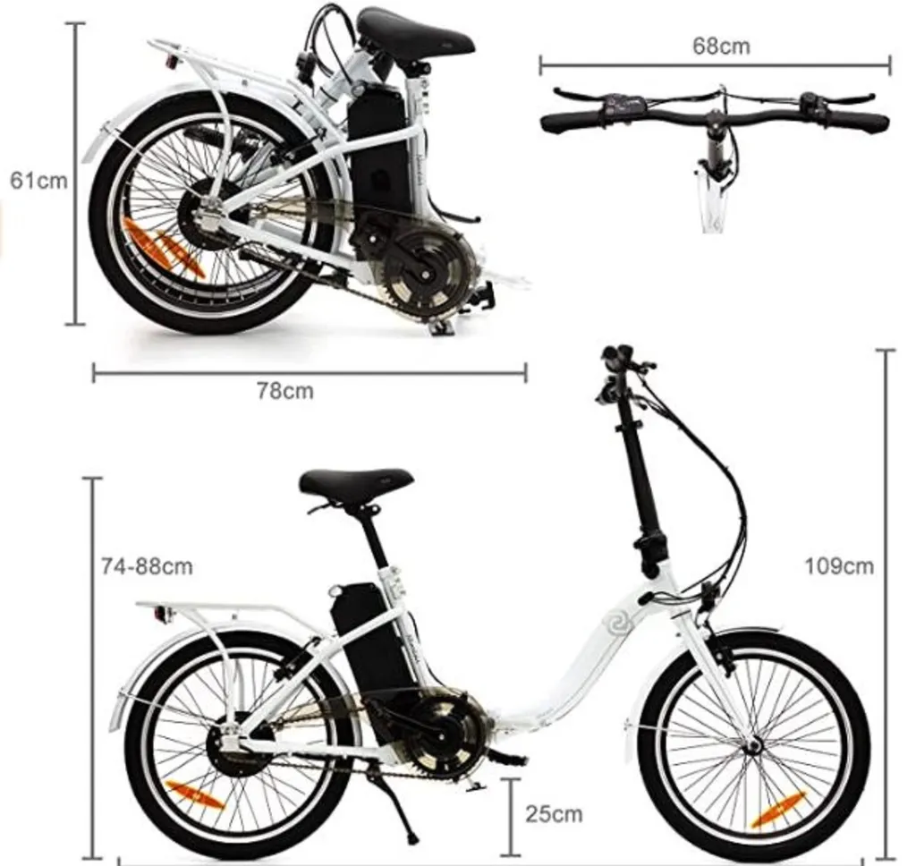 VecoCraft Nemesis City E-bike Faltrad Weiß 7,8 Ah 2 VecoCraft Nemesis City E-bike Faltrad Weiß 7,8 Ah – Bild 2