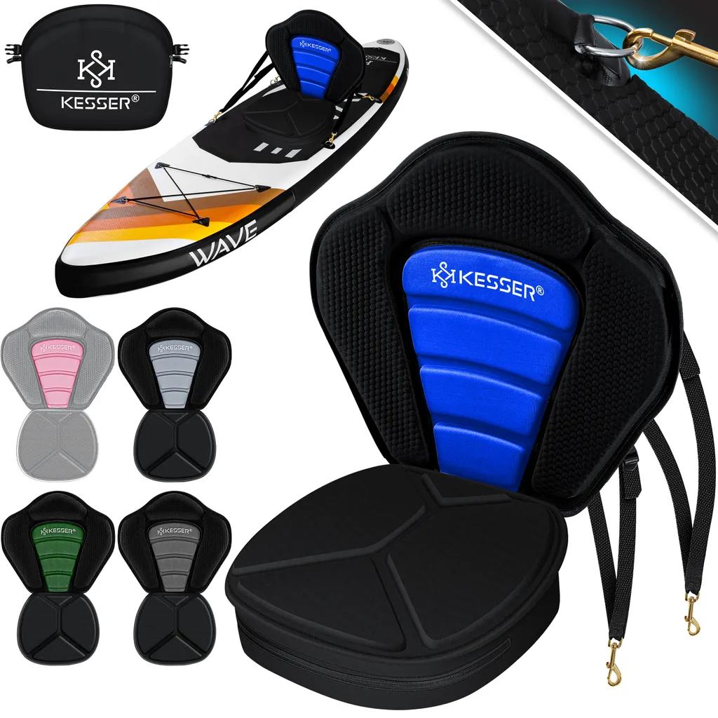 KESSER® Kajak-Sitz Premium Für SUP Board Stand Up Paddle Surfboard Sitz - Inkl. Mit Tasche - SUP Paddling Paddelboards Gepolsterte Sitz 32x38cm, Rückenlehne 51x45cm Schnell Und Einfach Montiert , Farbe:Blau / Schwarz 1 KESSER® Kajak-Sitz Premium Für SUP Board Stand Up Paddle Surfboard Sitz - Inkl. Mit Tasche - SUP Paddling Paddelboards Gepolsterte Sitz 32x38cm, Rückenlehne 51x45cm Schnell Und Einfach Montiert , Farbe:Blau / Schwarz