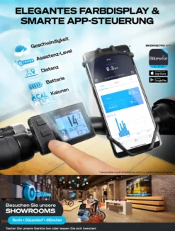 BLUEWHEEL 20" Klappbares E-Bike, Deutsche Qualitätsmarke, Shimano 7 Gang-Schaltung, EU-konform Klapprad Mit App + 250 W Motor + Batterie Abnehmbar, Electric Bike 25 Km/h Bis Zu 150 Km, BXB55 Schwarz 10 Ah Batterie -Globbervi Verkaufe 19995ddc076793fcd75ce8f9b05a7f02