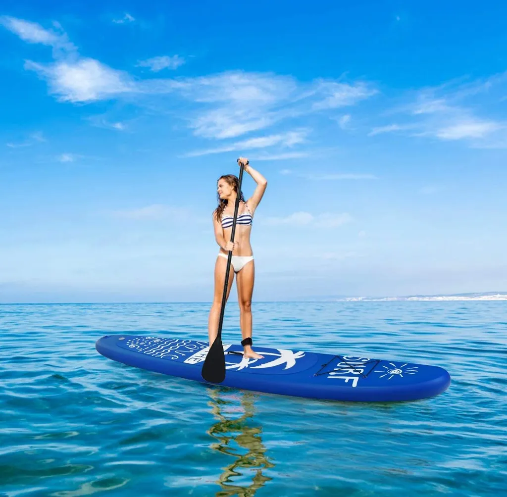 COSTWAY 297x75x16cm SUP Board Aufblasbar Stand Up Paddling Board Inkl. Pumpe Paddel Und Center Finne 2 COSTWAY 297x75x16cm SUP Board Aufblasbar Stand Up Paddling Board Inkl. Pumpe Paddel Und Center Finne – Bild 2