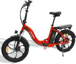 Fafrees F20 20-Zoll-Fettreifen-Elektro-Moutian-Fahrrad, Faltbares Elektrofahrrad,Schnee-E-Bike, 36 V/15 Ah, Lithiumbatterie, 250 W, Laufleistung 90–120 Km-rot
