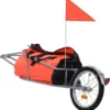 VidaXL Gepäck-Fahrradanhänger Mit Tasche Orange Und Schwarz