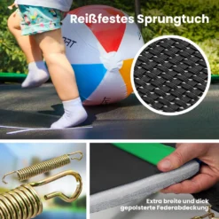Hop-Sport Trampolin Outdoor Ø 430 Cm – Gartentrampolin Komplettset Mit Stabilen U-Beinen, Innenliegendem Netz, Sprungtuch Und Leiter Sowie Extra-Zubehör Wie: Abdeckplane, Spielbälle Und Bodenhaken -Globbervi Verkaufe 1d93ac01b92b6751e9edba1fd17bd353