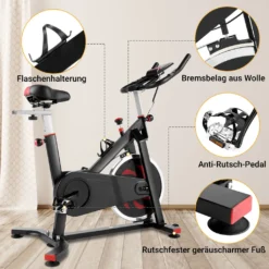 HEKA Heimtrainer Fahrrad, Hometrainer, Indoor Bike Mit Riemenantrieb, LCD-Display, Pulsmesser Und 13kg Schwungrad, Belastbar Bis 200kg, Fahrrad Für Zuhause, Schwarz -Globbervi Verkaufe 1dd120a6f30d5f158b3258f8d77fbd7c