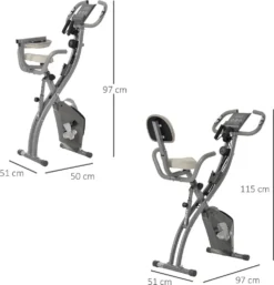 HOMCOM Heimtrainer 2-in-1 Fahrradtrainer LCD-Display Klappbarer Hometrainer Trimmrad Mit 8 Stufig Einstellbarem Magnetwiderstand Und 1 Paar Spannseil Stahl Grau 97x51x115 Cm -Globbervi Verkaufe 1e0d3c32ce6d96947593b83c5fcee490