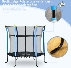 HOMCOM 5,3FT Trampolin Für Kinder Gartentrampolin Mit Sicherheitsnetz Randabdeckung Gummiseil Gepolstert Fitness-Trampolin Mini-Trampoline Mit Netz Stahl Blau 163,5H Cm Bis 60 Kg 12 HOMCOM 5,3FT Trampolin Für Kinder Gartentrampolin Mit Sicherheitsnetz Randabdeckung Gummiseil Gepolstert Fitness-Trampolin Mini-Trampoline Mit Netz Stahl Blau 163,5H Cm Bis 60 Kg -Globbervi Verkaufe 2013b0de5c34d5201a3b378bdaac3a2d