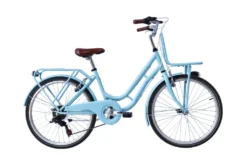 Wings Kinderfahrräder Mädchen Retro 22 Zoll 34 Cm Mädchen 6G Felgenbremse Hellblau